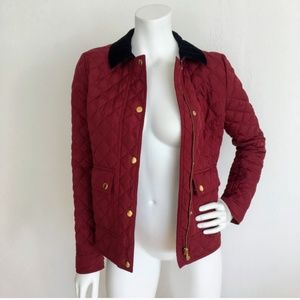 J. Crew Quilted Down Red Coat